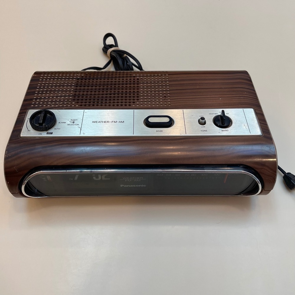 Panasonic RC-6236 Vintage Flip Clock Radio FM AM Weather Wood Grain Japan